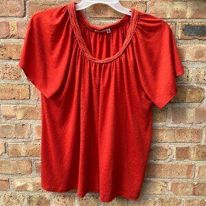 Croft & Barrow Women's Orange Short Sleeve Top, Size 2X